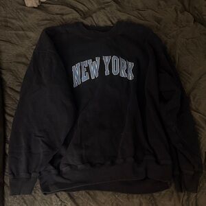 Brandy Melville Black New York Crewneck Sweater